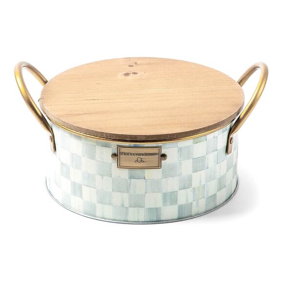 Brand New Mackenzie-Childs Sterling Check Large Citronella Candle - Picture 2 of 3